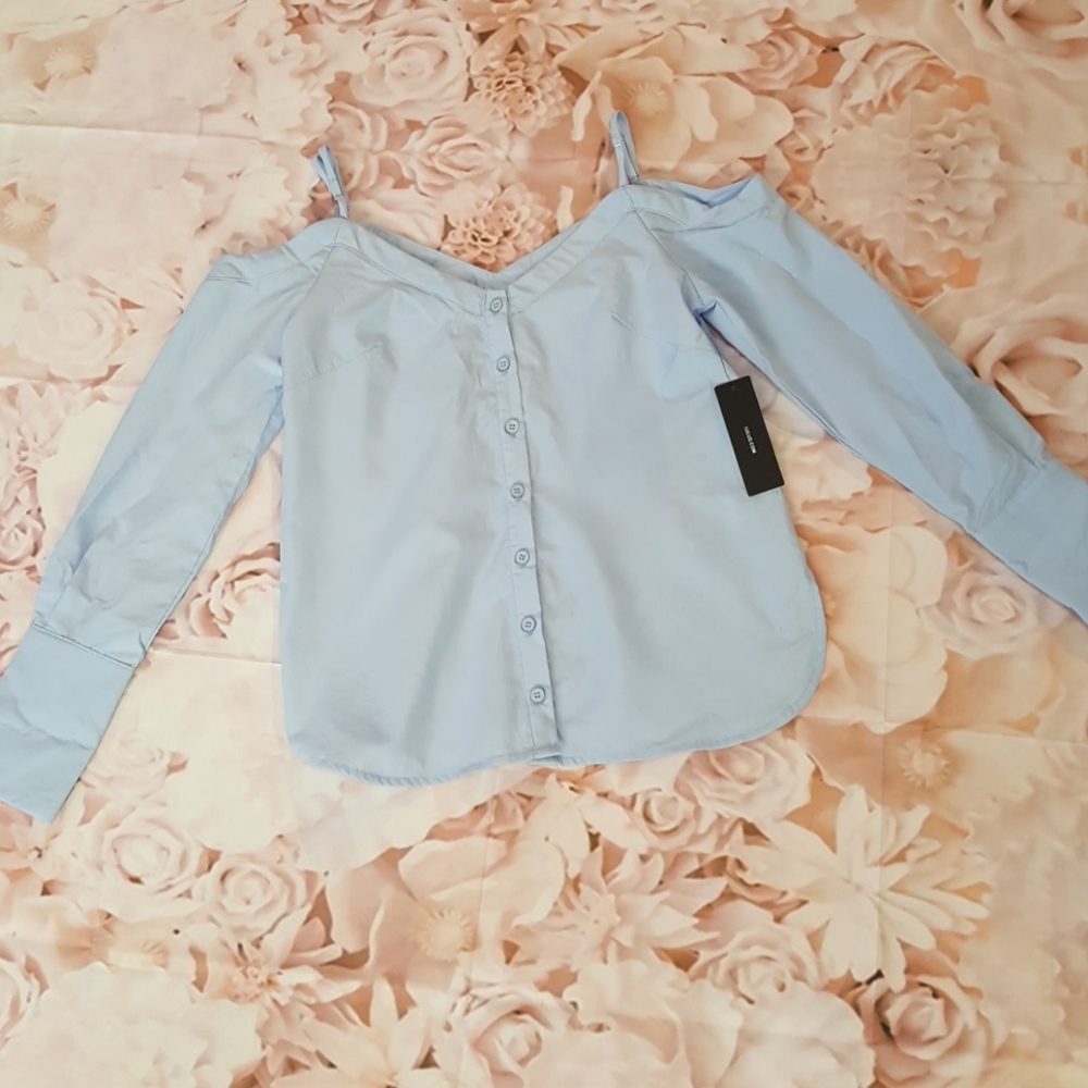 Lulu's Light Blue Button-Up Top